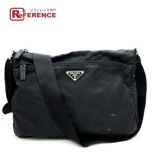 PRADA Triangle Plate Shoulder Bag Handbag Crossbody Black